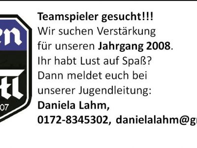 Teamspieler gesucht!