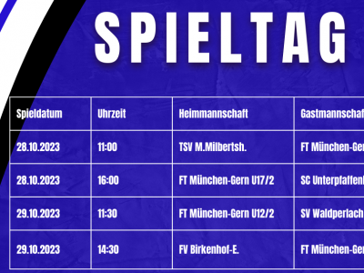 Minispielplan am Ferienwochenende